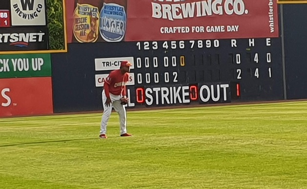 Outfield play Vancouver Canadians
