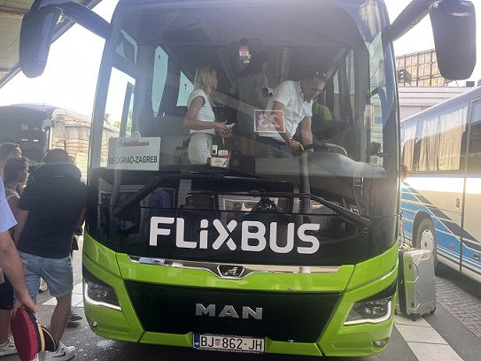 Crossing from Serbia to Croatia by Flixbus.