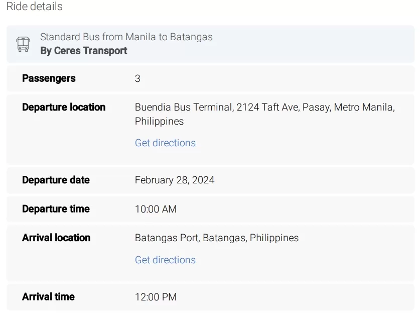 Ticket Manila to Batangas