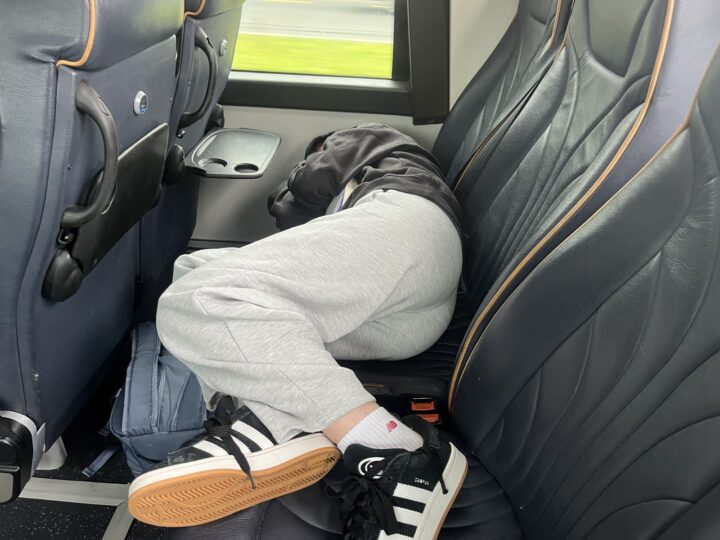 Belfast to Dublin Airport - Megan sleeping