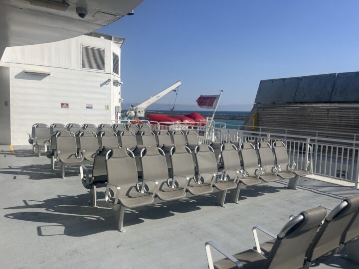 Catania to Valletta ferry outside deck