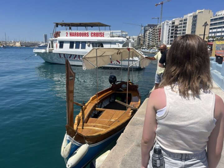 Sliema to Valletta Malta using the local boatmen.